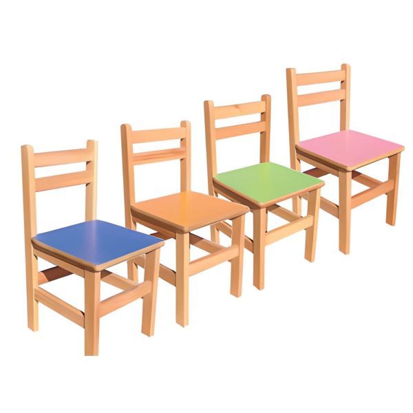ahsap renkli sandalye